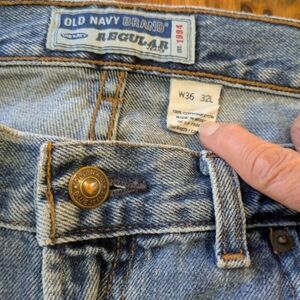 Men's 36 X 32 L Straight Leg Jeans, 100% Cotton, Old Navy